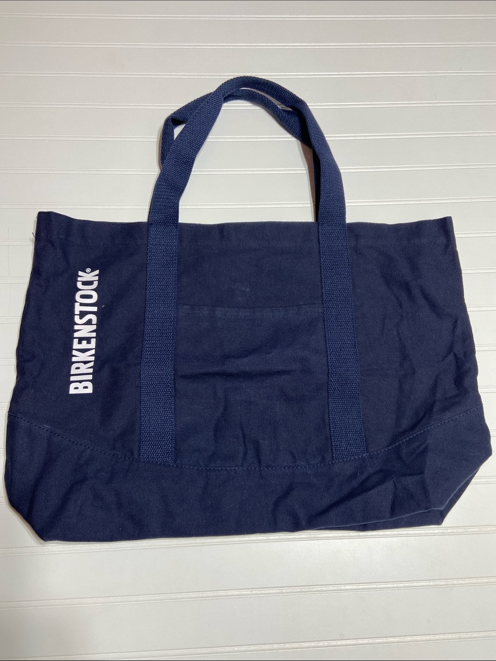 Birkenstock Navy Canvas Tote Bag with White Logo Durable Minimalist Normcore